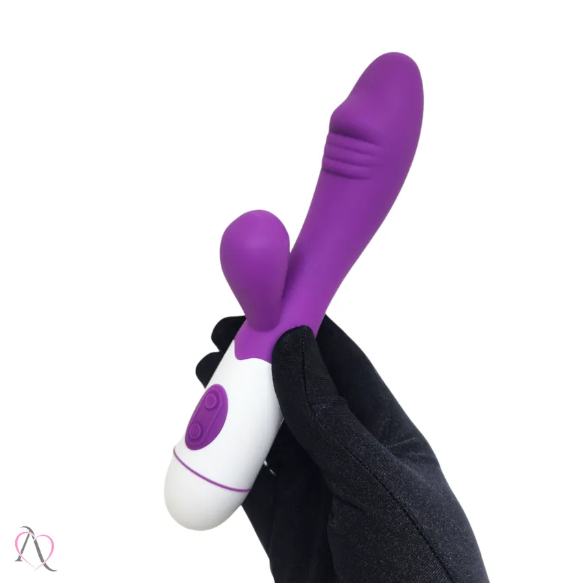Vibrador Penetrável com Estimulador de Clitóris Cor Roxo Recarregável 19 Modos de Vibração - Yaffa