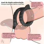 Anel Peniano com Estimulador de Próstata Recarregável com 10 Modos de Vibração - imagem 3