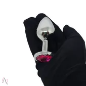 Plug Anal Médio cor Pink em Formato de Coração 8x3,4cm - Tamanho M - imagem 8