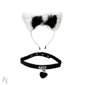 Kit Plug Anal P com Rabo, Grampo de Mamilo, Tiara e Gargantilha cor Preto - imagem 7