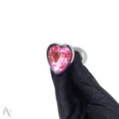 Plug Anal Pequeno Rosa em Formato de Coração 7x2,8cm - imagem 1