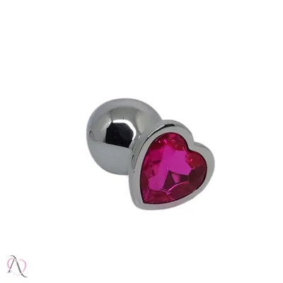 Plug Anal Pequeno Pink em Formato de Coração 7x2,8cm