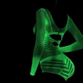 Body Arrastão que Brilha no Escuro cor Branco Tamanho Único - Y2146 - imagem 4