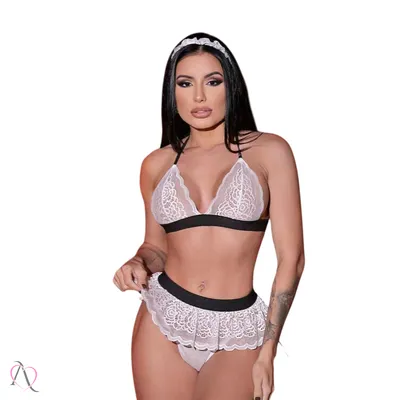Fantasia Empregada do Amor Tamanho Único - Pimenta Sexy
