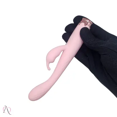 Vibrador com Estimulador de Clitoris cor Rosa Claro 10 Modos de Vibração - Vibrador Queen