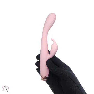 Vibrador com Estimulador de Clitoris cor Rosa Claro 10 Modos de Vibração - Vibrador Queen