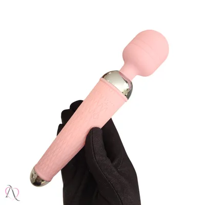 Vibrador Varinha Mágica Estimulador de Clitóris cor Rosa Claro Recarregável com 10 Modos de Vibração