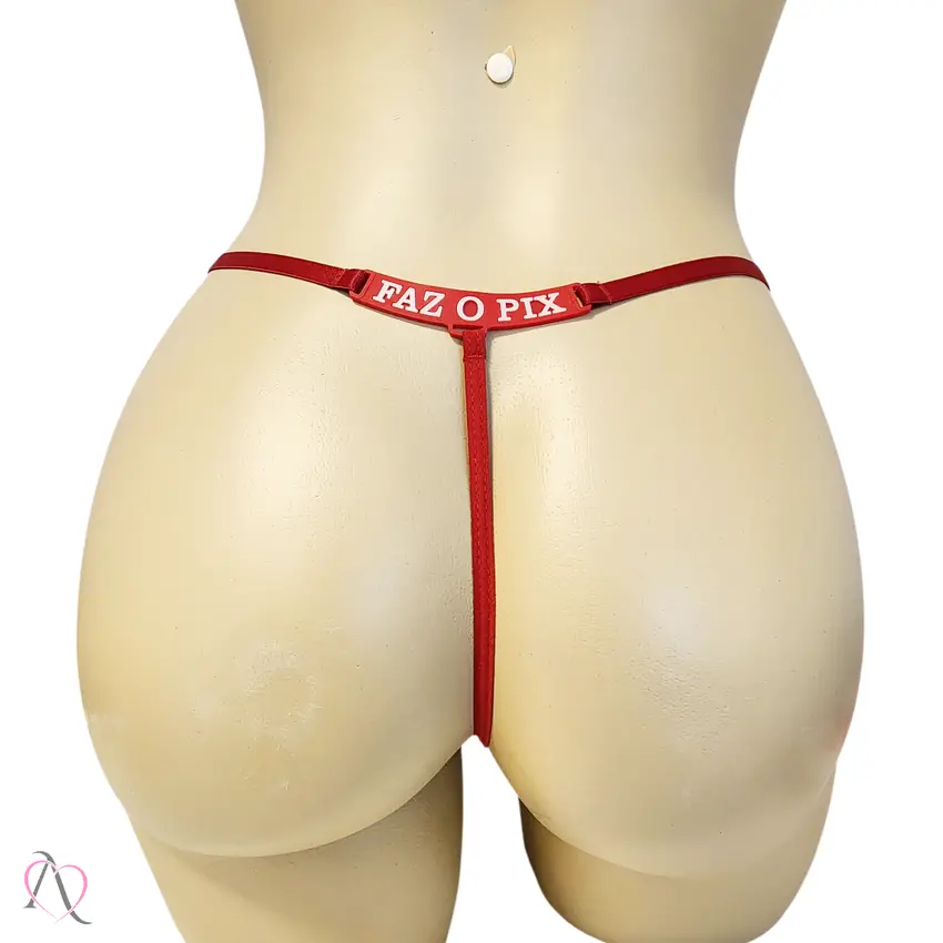 Calcinha com Frase que Brilha no Escuro FAZ O PIX Cor Vermelho - Tamanho Único