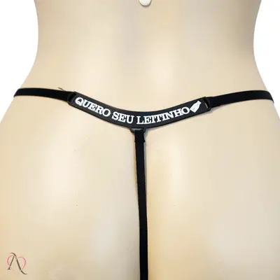 Calcinha com Frase que Brilha no Escuro QUERO SEU LEITINHO Cor Preto - Tamanho Único