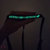 Calcinha com Frase que Brilha no Escuro QUERO SEU LEITINHO Cor Preto - Tamanho Único - imagem 4
