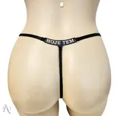 Calcinha com Frase que Brilha no Escuro HOJE TEM Cor Preto - Tamanho Único - imagem 1