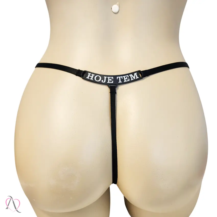 Calcinha com Frase que Brilha no Escuro HOJE TEM Cor Preto - Tamanho Único