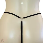 Calcinha Fio Dental com Pingente de Coelho da Playboy Cor Preto Tamanho Único Y5062 - imagem 4
