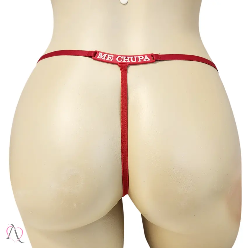 Calcinha com Frase que Brilha no Escuro ME CHUPA Cor Vermelho - Tamanho Único