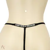 Calcinha com Frase que Brilha no Escuro AMO ROLA GRANDE Cor Preto - Tamanho Único - imagem 1