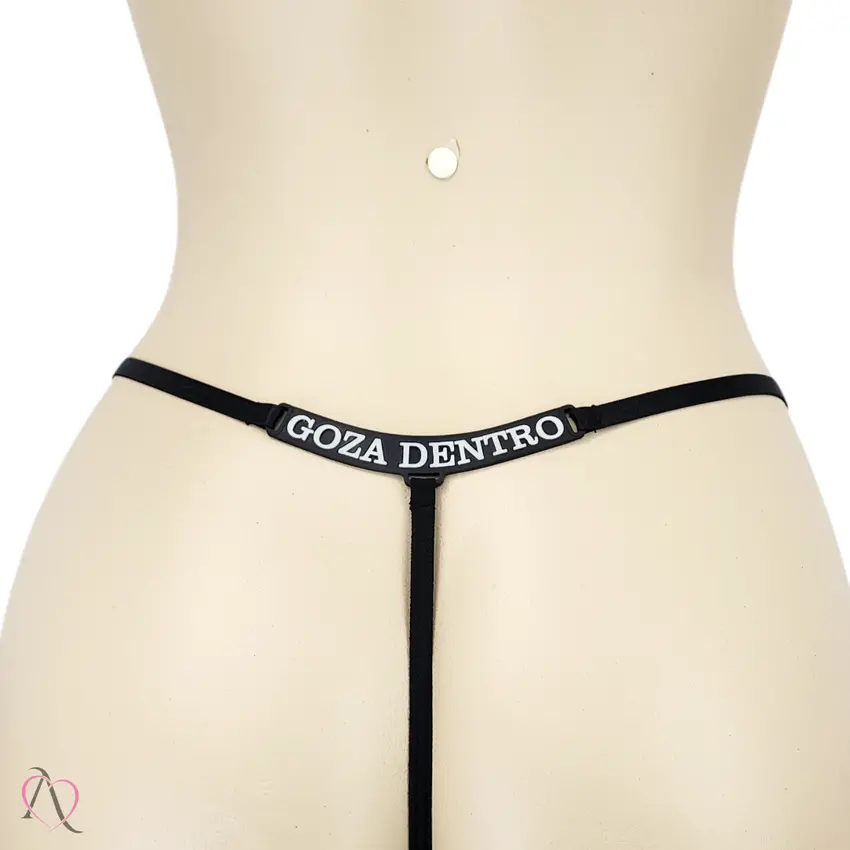 Calcinha com Frase que Brilha no Escuro GOZA DENTRO Cor Preto - Tamanho Único
