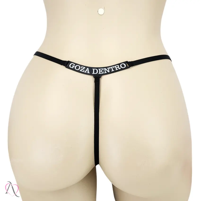 Calcinha com Frase que Brilha no Escuro GOZA DENTRO Cor Preto - Tamanho Único