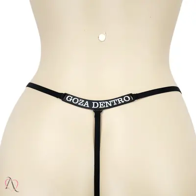 Calcinha com Frase que Brilha no Escuro GOZA DENTRO Cor Preto - Tamanho Único