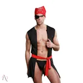 Fantasia Masculina Pirata Com Acessórios - Tamanho Único - imagem 1