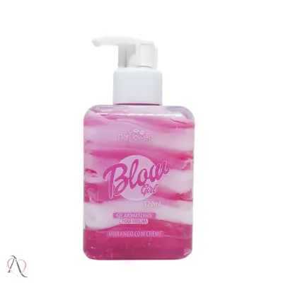 Hidratante Para Virilha Blow Girl Gel Beijável Sabor Morango com Creme HotFlowers 320ml