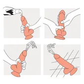 Prótese de Pênis que Ejacula 16,5x4cm e Lubrificante Semen Lub Beijável sabor Morango - imagem 6