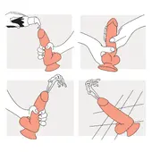 Prótese de Pênis que Ejacula 16,5x4cm e Lubrificante Semen Lub Beijável sabor Morango - imagem 4