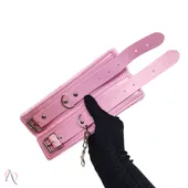 Algemas de Couro Sintético com Pelúcia Cor Rosa - imagem 2