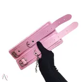 Algemas de Couro com Pelúcia Cor Rosa - imagem 2