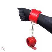 Algemas de Couro com Pelúcia Cor Vermelho - imagem 2