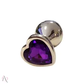 Plug Anal M Roxo em Formato de Coração Tamanho M - imagem 1