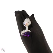 Plug Anal M Roxo em Formato de Coração Tamanho M - imagem 3