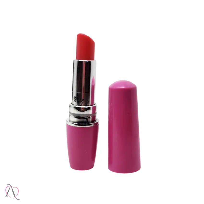 Vibrador em formato de Batom Cor Rosa Utiliza 1 Pilha AA