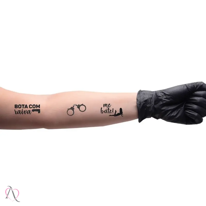 Tatuagem Temporária Me Bate Cartela com 13 Tatuagens