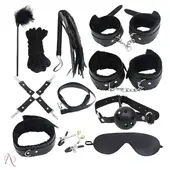 Kit Sado Bondage Preto com Pelúcia 11 Itens - imagem 1