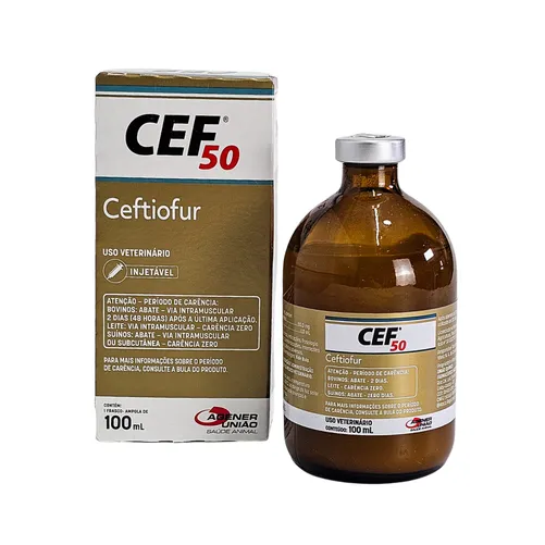 CEF 50 100ml - Ceftiofur 50mg Antibiótico Injetável para Bovinos e Suínos | Agener União