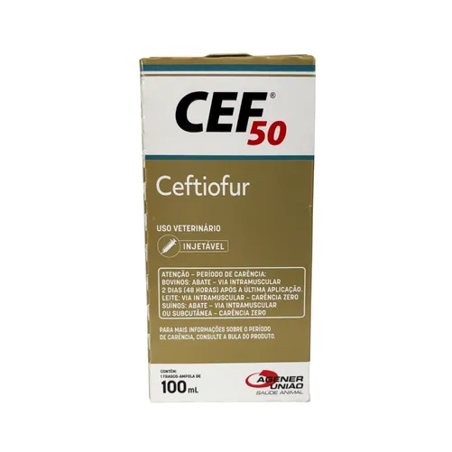 CEF 50 100ml - Ceftiofur 50mg Antibiótico Injetável para Bovinos e Suínos | Agener União
