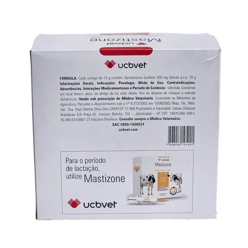Mastizone VS Vaca Seca 10g - Antimastítico Intramamário com Gentamicina para Vacas no Período Seco | UCBVet
