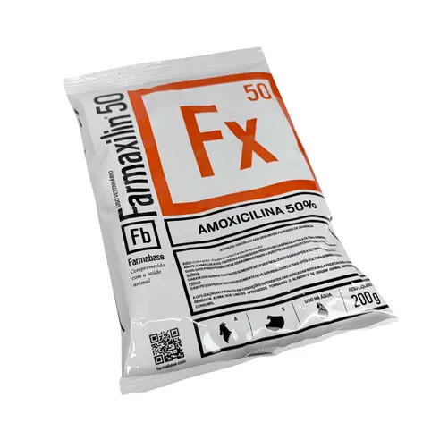 Farmaxilin 50 200g - Amoxicilina 50% Antibiótico em Pó para Aves, Suínos e Perus | Farmabase