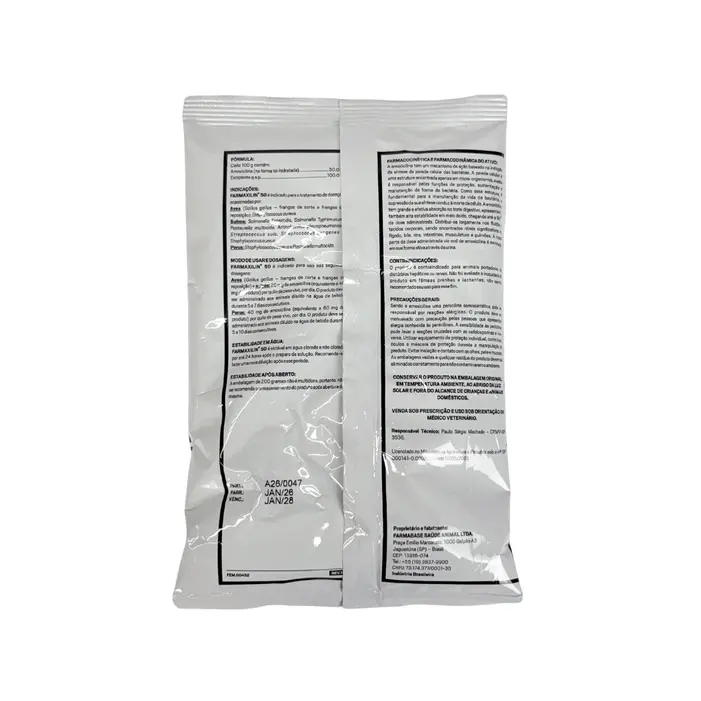 Farmaxilin 50 200g Amoxicilina Aves e Suínos | Farmabase