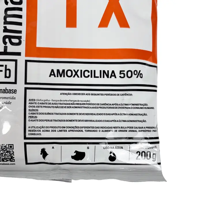Farmaxilin 50 200g Amoxicilina Aves e Suínos | Farmabase