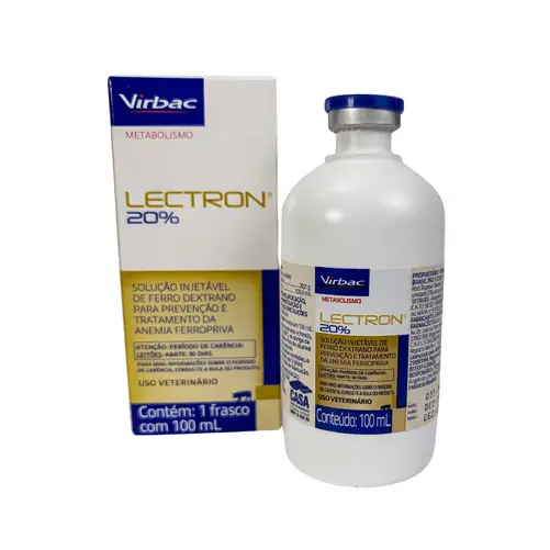 Lectron 20% 100ml - Ferro Dextrano Injetável para Prevenção da Anemia Ferropriva em Leitões | Virbac