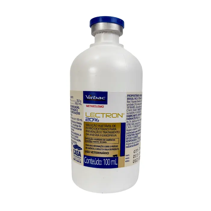 Lectron 20% 100ml Ferro Dextrano para Leitões | Virbac