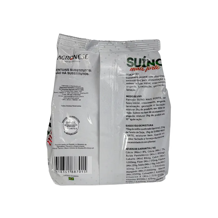 Suíno +Forte 1kg Premix Mineral para Suínos | Agronese