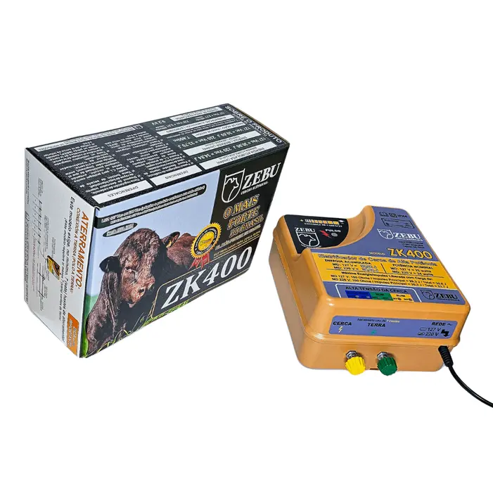 Eletrificador de Cerca Zebu ZK400 220V 400km Alta Potência