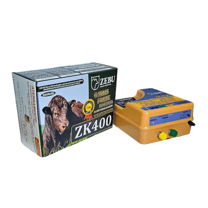 Eletrificador de Cerca Zebu ZK400 220V 400km Alta Potência
