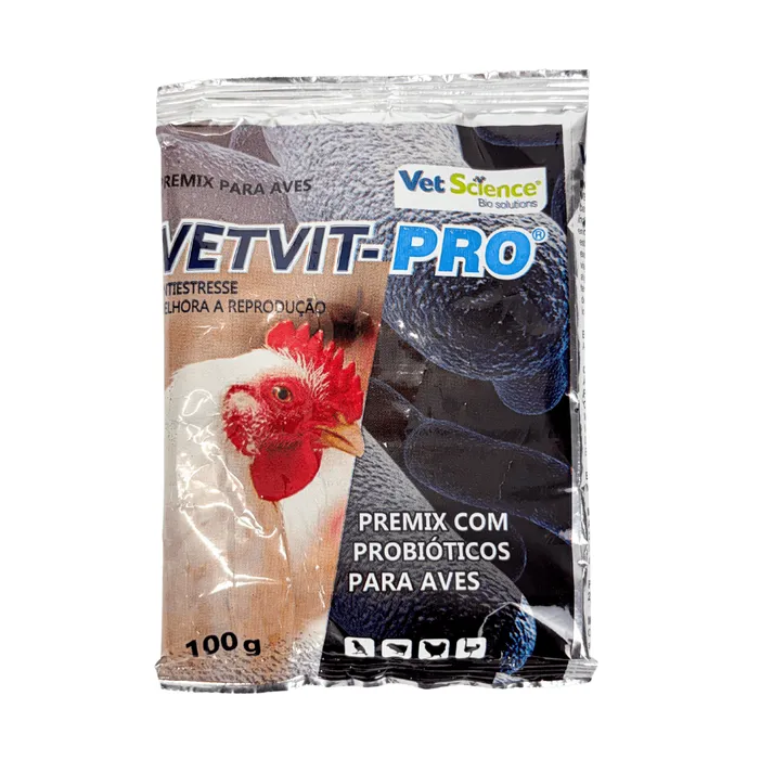 Vetvit-Pro 100g Premix com Probióticos para Aves | Vet Science