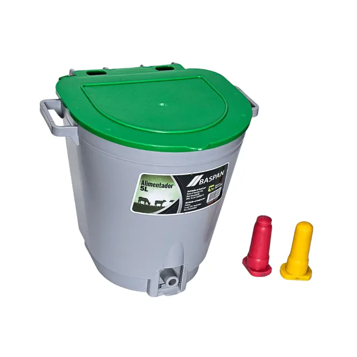 Alimentador 5L Baspan Balde Mamadeira Bezerro 2 Bicos