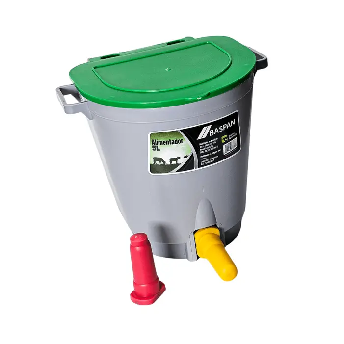 Alimentador 5L Baspan Balde Mamadeira Bezerro 2 Bicos