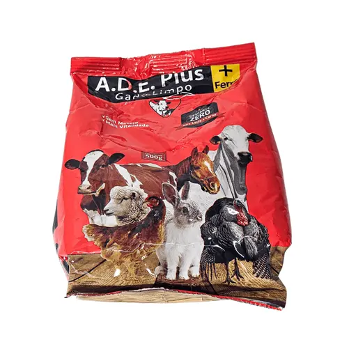 A.D.E. Plus + Ferro Gado Limpo 500g - Suplemento Vitamínico (A, D, E) com Ferro para Bovinos, Equinos, Ovinos e Aves | Agronese