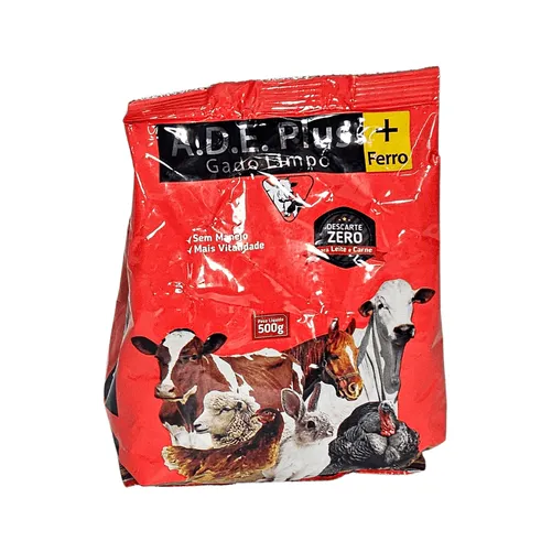 A.D.E. Plus + Ferro Gado Limpo 500g - Suplemento Vitamínico (A, D, E) com Ferro para Bovinos, Equinos, Ovinos e Aves | Agronese